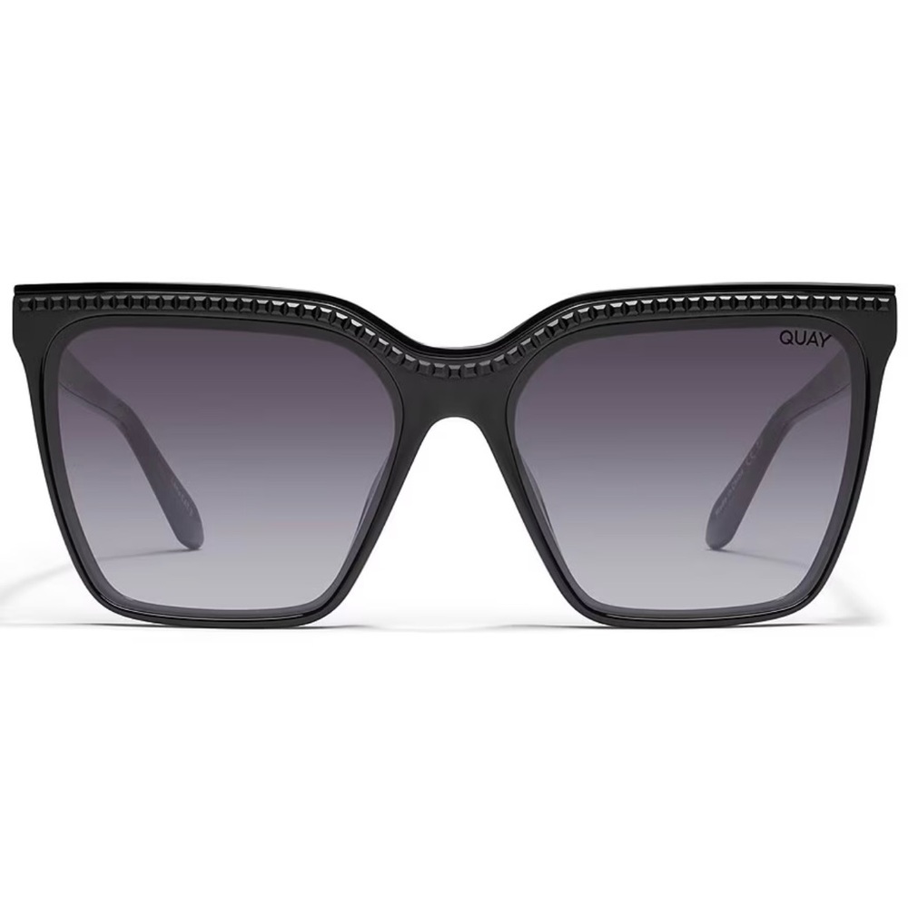 QUAY Level Up Bling Sunglasses Black Frame Black Gradient Lens Crystals New - Picture 4 of 14